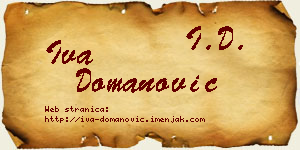 Iva Domanović vizit kartica
